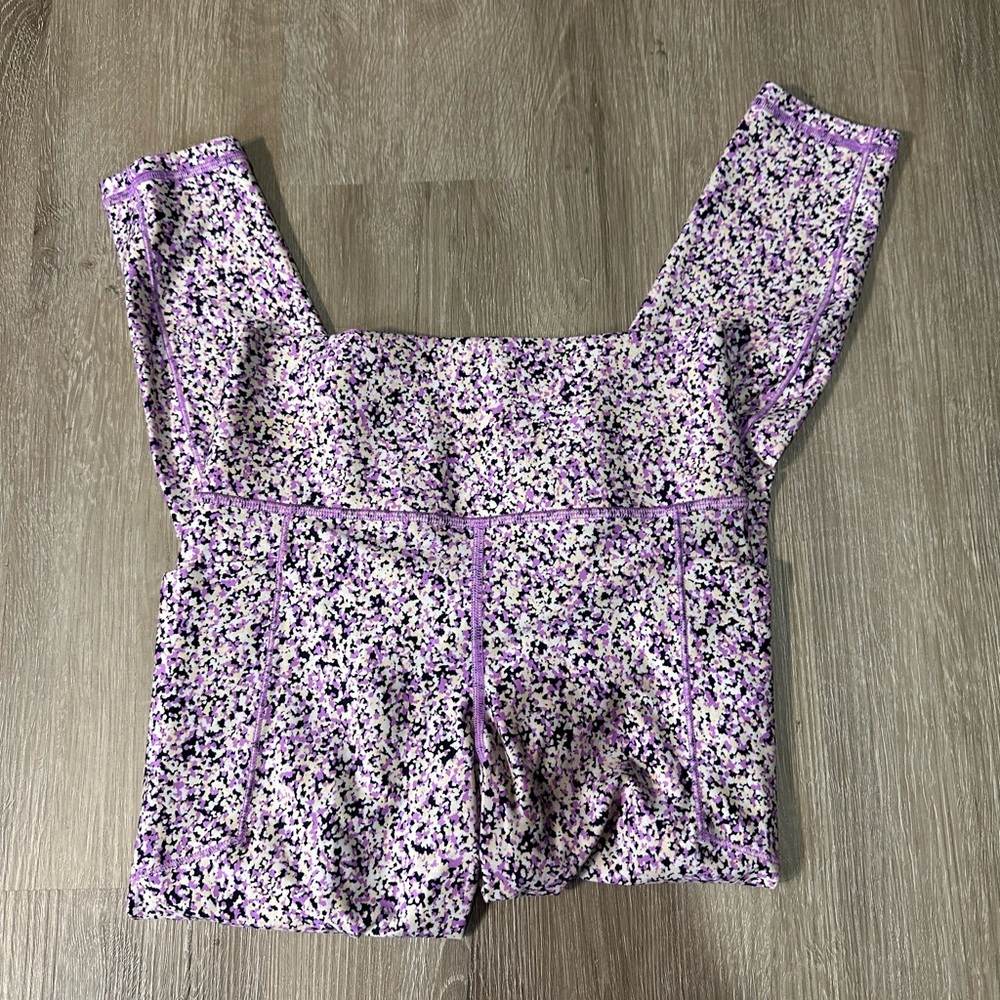 Athleta Purple and Black Floral Pants size XS 😻